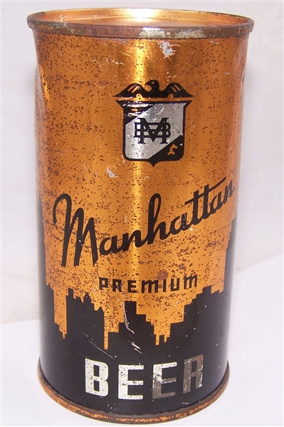 Manhattan 4 Panel Opening Instruction Flat Top Beer Can