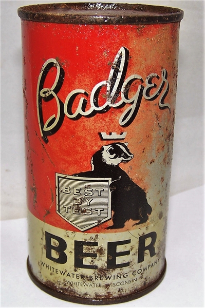 Badger Opening Instruction Flat Top Beer Can