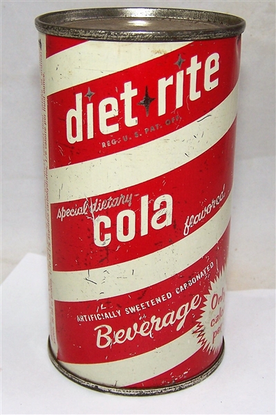 Diet Rite Cola Pre Zip Code Flat Top Soda Can , Very Tough Can