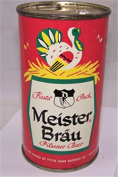 Meister Brau (P in Hand) Fiesta Pack Flat Top Beer Can