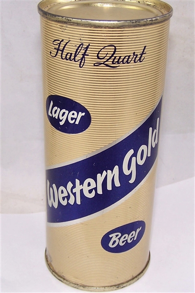 Western Gold Lager Beer 16 ounce Flat Top Beer Can Stunning!