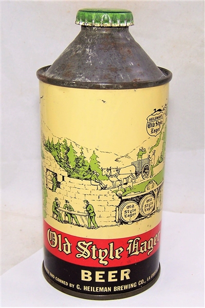 Old Style Lager Cone Top Beer Can, DNCMT 4% With Crown