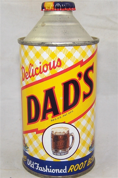 Dads Root Beer Cone Top Soda Can