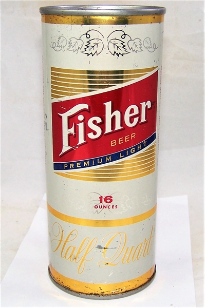 Fisher Premium Light 16 ounce Flat Top Beer Can