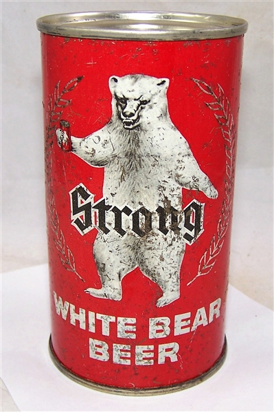 The Original White Bear Flat Top Beer Can