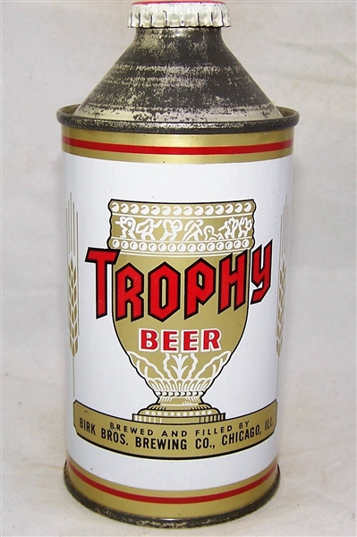 Trophy Cone Top Beer Can Very Clean!