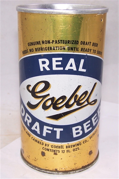 Goebel Real Draft Tab Top Beer Can.