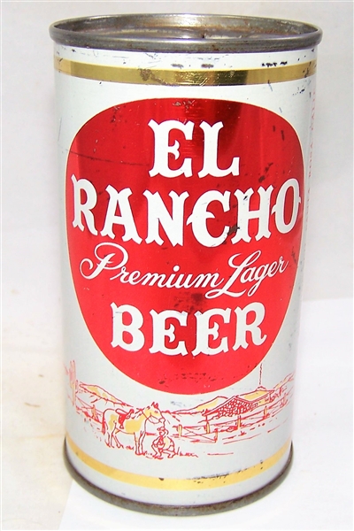 El Rancho Premium Lager Flat Top Beer Can