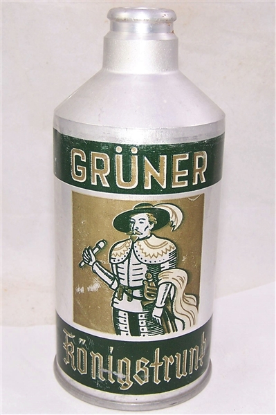 Gruner Aluminum Cone Top Beer Can