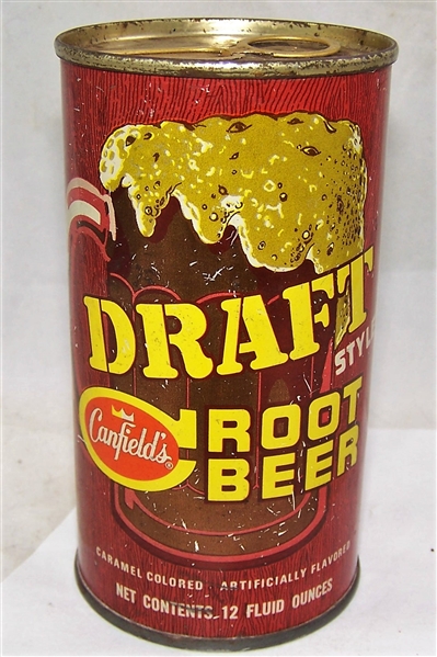 Canfields Draft Style Root Beer Juice Top, Bottom Opened.