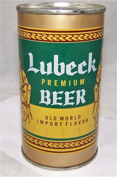 Lubeck Enamel Flat Top Beer Can...Chicago, Clean!