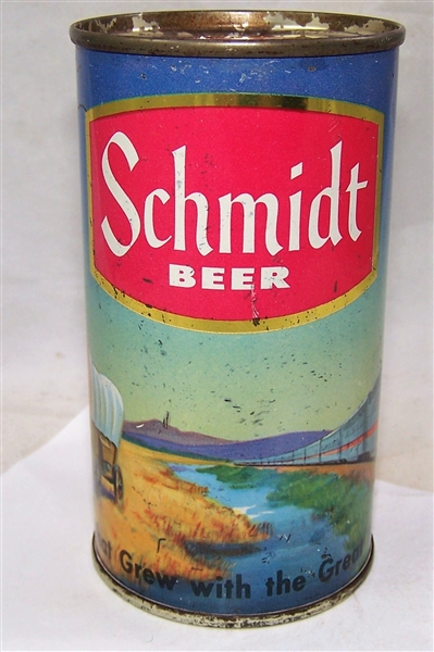 Schmidt Covered Wagon/Train Flat Top Beer Can