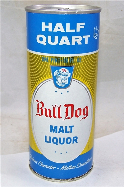 Bull Dog Malt Liquor 16 Ounce Early Tab Top Beer Can.. Minty