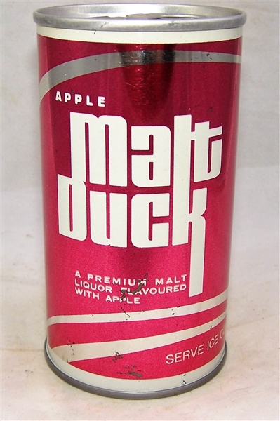 Ultra Rare Malt Duck Apple, Maybe 5 known, Tab Top Beer Can