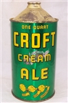 Croft Cream Ale (4 Products) Quart Cone Top Beer Can