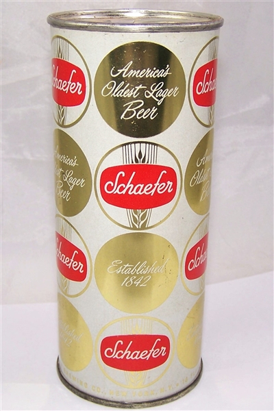 Schaefer 16 Ounce Flat Top Beer Can.