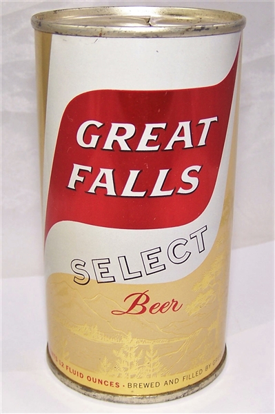 Great Falls Select Flat Top Beer Can....Clean!