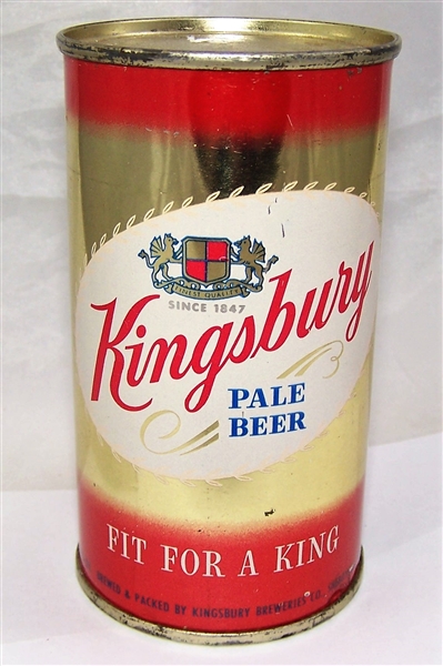 Kingsbury Pale Flat Top Beer Can....Tough to find clean!