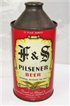 F & S Pilsener Cone Top Beer Can...Tough Can!