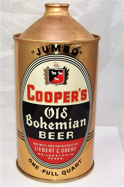 Coopers Old Bohemian Quart Cone Top Beer Can....Stunning!