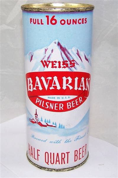 Weiss Bavarian (Full 16 Ounces) Half Quart Flat Top Beer Can.
