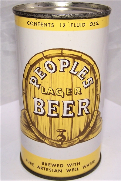 Peoples Lager Flat Top Beer Can