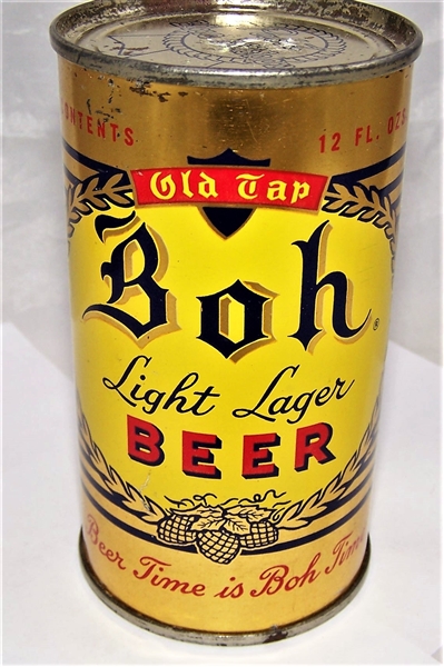 Boh Light Lager Flat Top Beer Can