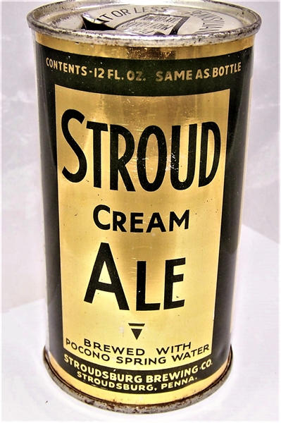 Stroud Cream Ale Opening Instruction Flat Top Beer Can