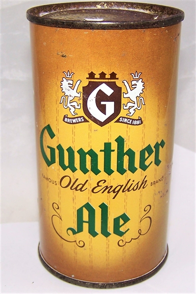 Tough Gunther Old English Ale Flat Top Beer Can
