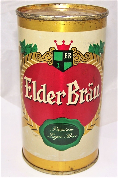 Enamel Gold Elder Brau Flat Top Beer Can...Tough Can