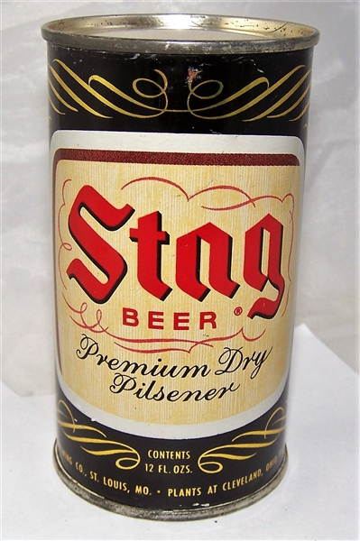 Stag Premium Dry Flat Top Beer Can.