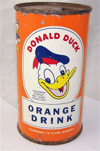 Donald Duck Orange Drink Flat Top Can