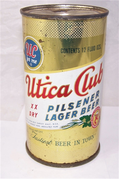 Utica Club Pilsener Flat Top Beer Can