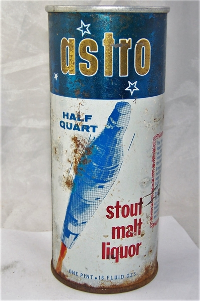 Astro Stout Malt Liquor 16 Ounce Flat Top Beer Can