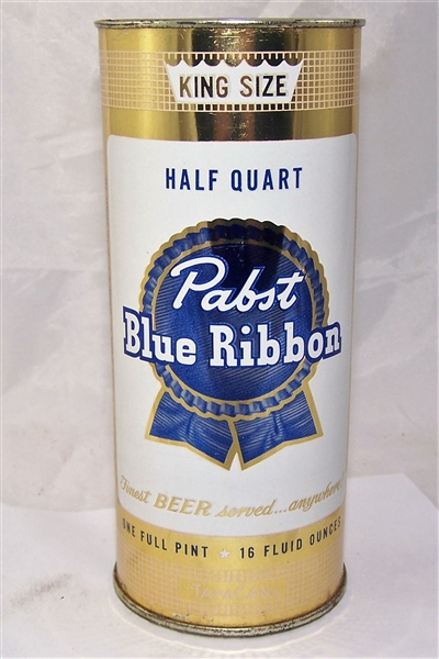 Pabst Blue Ribbon 16 ounce Flat Top Beer Can, Clean!!