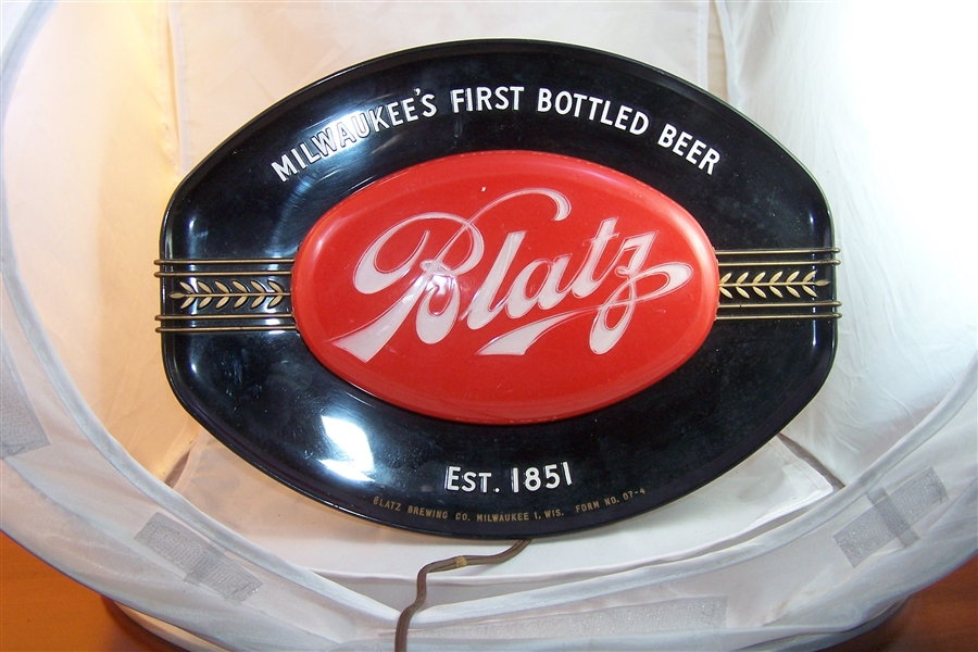 Blatz "Milwaukees First Bottled Beer" Electric Sign