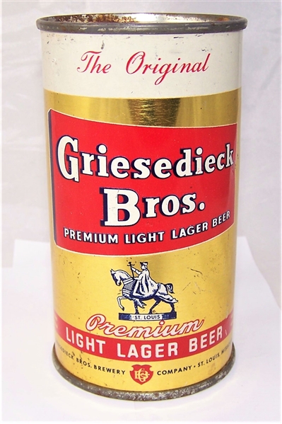 Griesedieck Bros. Premium Light Lager Flat Top Beer Can