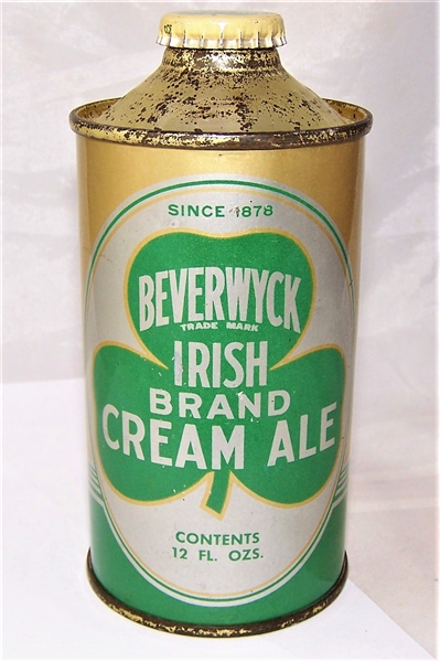Beverwyck Irish Brand Cream Ale Low Pro Cone Top