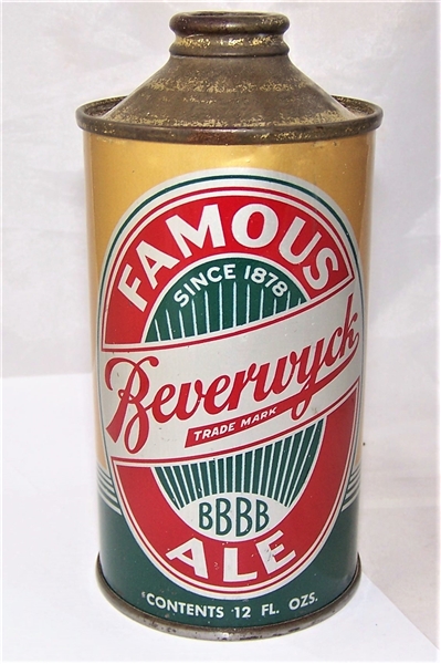 Beverwyck Famous Ale Low Pro Cone Top Beer Can