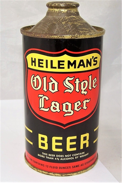 Heilemans Old Style Lager Low Pro Cone Top Beer Can. DNCMT 4%