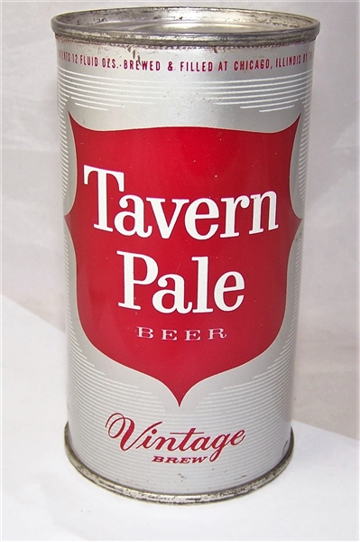 Tavern Pale Vintage Brew Dull Gray Flat Top Beer Can....Chicago!