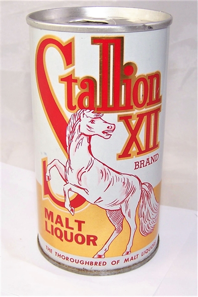 Stallion XII Malt Liquor Tab Top Beer Can...Metallic