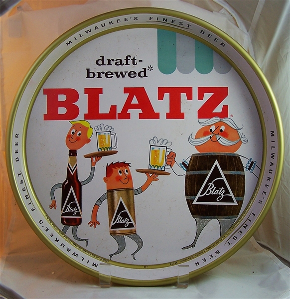 Blatz 13 Inch Beer Tray Featuring The Can, Bottle, and Barrel
