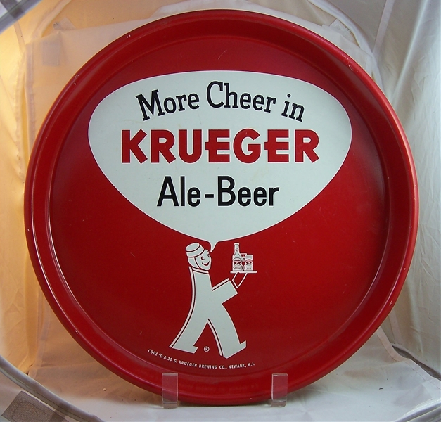 Krueger Ale-Beer 13 Inch Tray "More Cheer In Krueger"