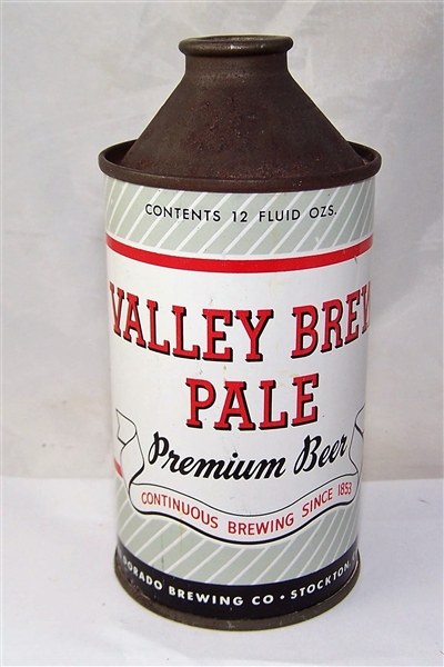 Valley Brew Pale Premium I.R.T.P Cone Top Beer Can