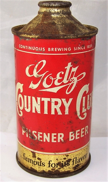 Goetz Country Club Low Pro Cone Top Beer Can DNCMT 4% 