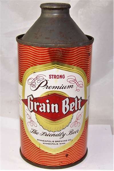 Grain Belt Strong Cone Top Beer Can, The Friendly Beer