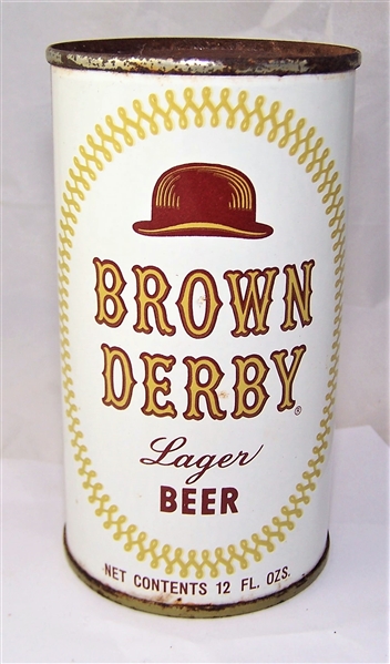 Brown Derby Lager Flat Top Beer Can