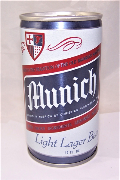 Munich Light Lager Test Tab Top Beer Can.