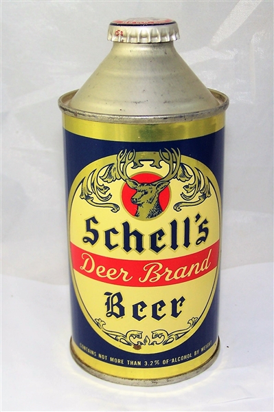 Schells Deer Brand Cone Top CNMT 3.2% Beer Can